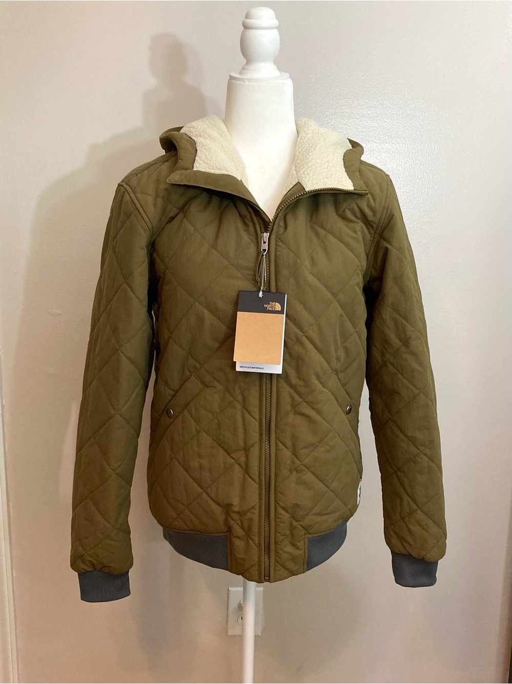 The North Face Cuchillo Insulated Lined Full Zip Hoodie Mens S Military Olive